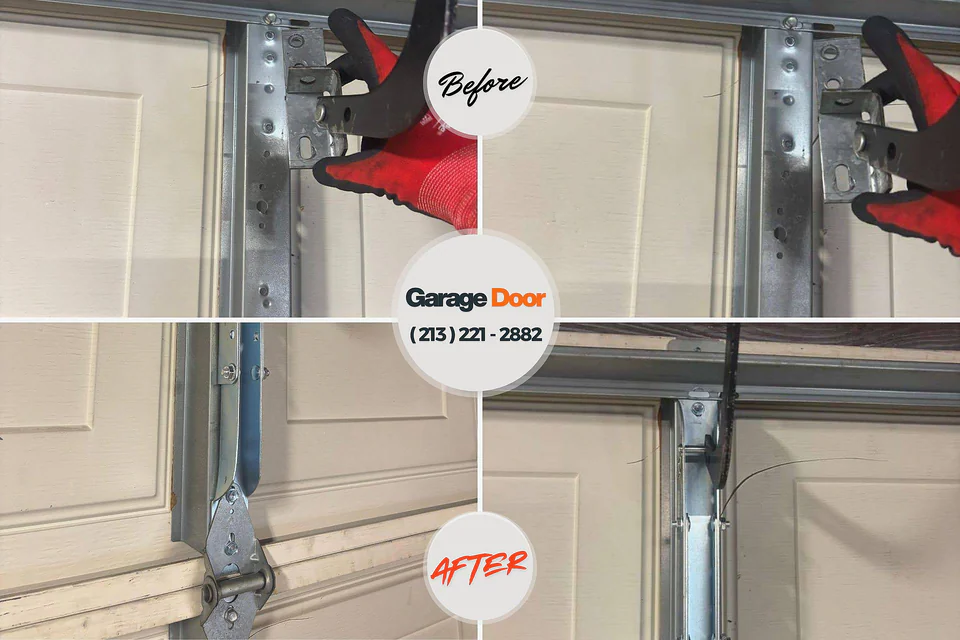 Before and after: garage door repair Southpointe, PA